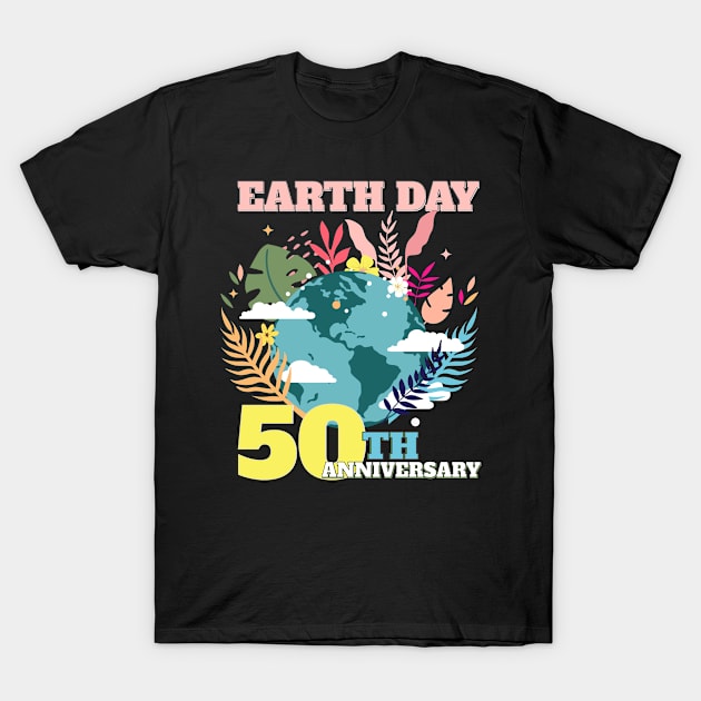 Earth Day 2020 50th Anniversary Floral Mother Earth T-Shirt by lisalizarb